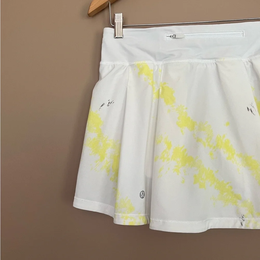 {Lululemon} Pace Rival Mid-Rise Skirt Long in Cross Court Wash Electric Lemon